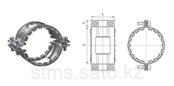 Хомут Kombi-Kralle DN 80 усилительный SML